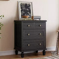 Commode Vintage en Bois à 4 Tiroirs avec Poignées Sculptées et Pieds Effilés, Grand Meuble de Rangement, Armoire de Rangement Rustique pour Chambre et Placard